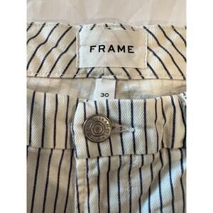 FRAME Size 30 Women’s Le Crop Mini Boot Striped Jeans Blue & White 4th of July